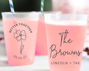 Custom Wedding Plastic Cups, Personalized Plastic Cup, Custom Frosted Cups, Plastic Cups, Custom Cups, Frosted Cups, Personalized Cups (190)