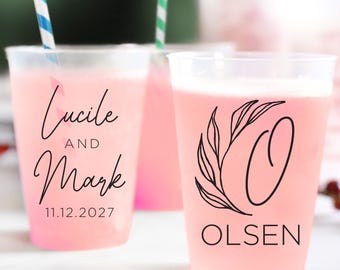 Personalized Frosted Cups Wedding Favors, Custom Wedding Frosted Cups, Frosted Cups Wedding Gifts, Plastic Frosted Cups Wedding Favors (171)