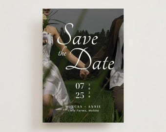Editorial Save The Date Magnet, Cinematic Wedding Magnet Favors, Photo Save The Date, Modern Wedding Magnets, Custom Photo Magnet Favors (5)