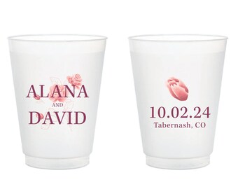 Personalized Full Color Frosted Cups, Frosted Cup Favors, Customized Frosted Cup Favors, Custom Frosted Cup Gift, Full Color Party Cup (405)
