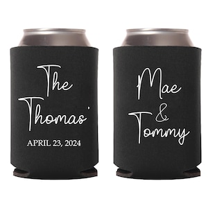 Can Cooler Custom Wedding Favors, Wedding Party Can Cooler Favors, Let's Party Can Coolers, Personalized Can Coolers for Wedding Favor (310)