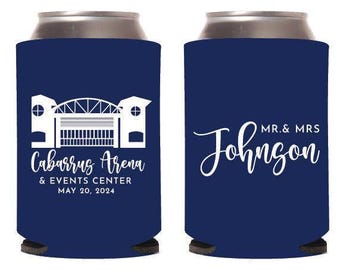Wedding Venue Illustration Can Coolers, Personalized Wedding Can Cooler Favors, Custom Wedding Can Cooler Favors, Wedding Beer Huggers (216)