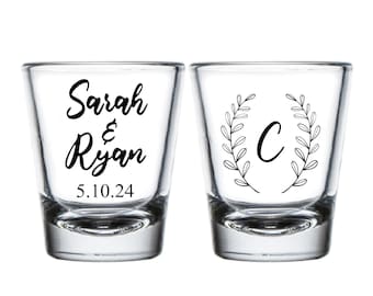 Custom Wedding Shot Glasses, Personalized Wedding Shot Glass Favors, Personalized Shot Glasses Wedding Favor, Custom Shot Glass Favors (277)