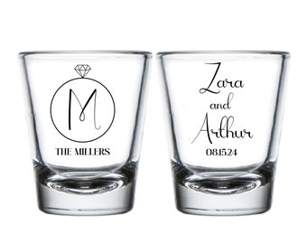 Personalized Wedding Shot Glasses, Custom Wedding Shot Glasses, Shot Glasses, Shot Glasses for Party, Custom Shot Glasses as Favors (306)