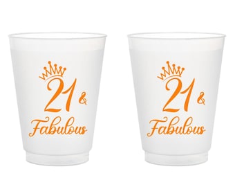 Customized Favors Birthday Frosted Cups, 21st Birthday Frosted Cup Favors, Personalized 21st Birthday Frosted Cups, Custom Cup Favors (154)