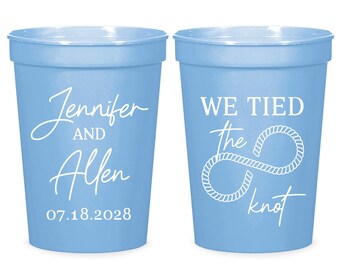 We Tied The Knot Stadium Cups, Personalized Wedding Stadium Cup, We Tied The Knot Stadium Cup Favor, Custom Stadium Cup Wedding Favors (406)