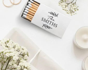 Personalized Wedding Matchboxes, Customized Matchbox Favors, Custom Matchboxes Memorable Keepsakes, Customized White Head Match Favors (170)