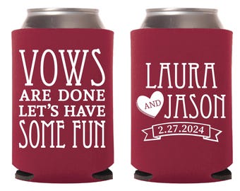 Personalized Favors Wedding Can Coolers, Personalized Wedding Favor Can Coolers, Custom Vintage beer can coolers, customized favors (41)