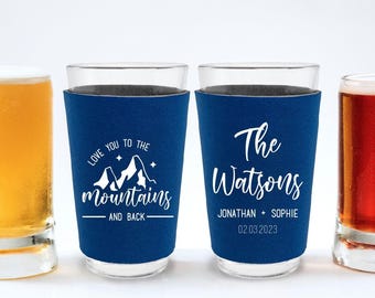 Customized Wedding Pint Glass Sleeve, Pint Sleeves, Wedding Glass Sleeves, Custom Wedding Pint Sleeves, Personalized Wedding Pint Wrap (187)