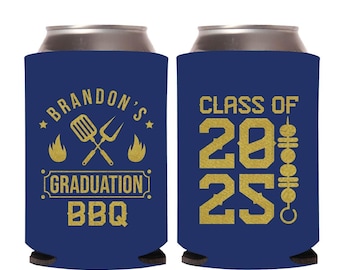 Custom Graduation Barbecue Can Coolers, Personalized Graduation Bbq Can Cooler Favors, Customized Graduation Party Beer Huggers Favors (389)