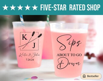 Customized Frosted Cups Favors for Weddings, Personalized Wedding Frosted Cups, Frosted Cups as Favors, Custom Frosted Cups as Favors (276)