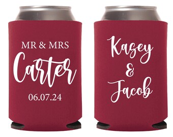 Custom Wedding Can Coolers, Custom Cooler Favors, Wedding Can Cooler Favors, Custom Thank You Can Coolers, Can Cooler Wedding Favors (309)