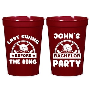 Personalisierte Junggesellenparty Stadionbecher, Letzte Schaukel vor dem Ring Stadionbecher Gefälligkeiten, kundenspezifische Junggesellenabschied Plastikbecher als Gastgeschenke (241)