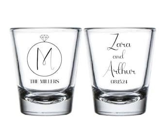 Personalized Wedding Shot Glasses, Custom Wedding Shot Glasses, Shot Glasses, Shot Glasses for Party, Custom Shot Glasses as Favors (306)