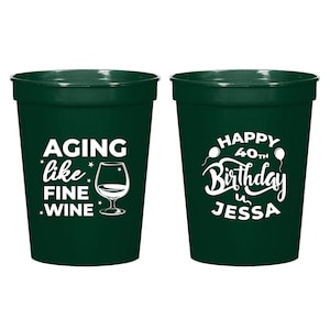 Personalized 40th Birthday Stadium Cup, Customized Birthday Stadium Cup, Stadium Cups as Birthday Favors, Stadium Cups Birthday Favors (249)