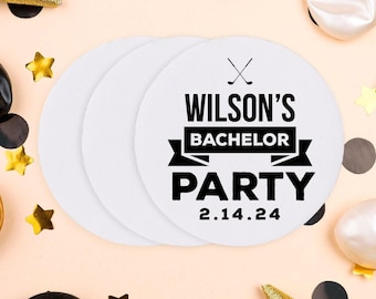 Custom Drink Coasters for Bachelor Parties, Personalized Bachelor Party Coasters, Bachelor Party Favor Coasters, Bachelor Coaster Gift (238)