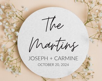 Personalized Wedding Coasters, Custom Keepsakes, Elegant Wedding Favors, Memorable Gift Coaster, Custom Table Decor, Coaster Favors (343)