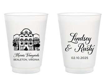 Custom Wedding Venue Frosted Cups Favors, Wedding Venue Frosted Cups, Customized Wedding Venue Frosted Cups, Custom Frosted Cup Favors (399)