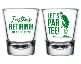 Retirement Shot Glasses, Customized Retirement Party Favor, Retirement Party Shot Glass Favors, Shot Glass Favors For Retirement Party (367)