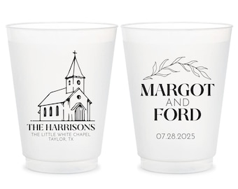 Custom Venue Photo Frosted Cups, Personalized Venue Photo Frosted Cup Wedding Favors, Custom Wedding Frosted Cup Favors, Custom Favors (418)
