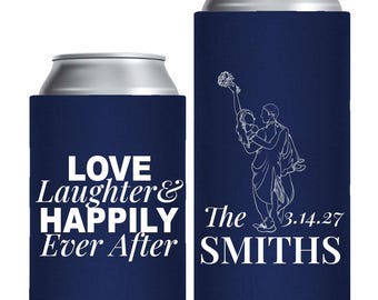 We've Waited For This Personalized Wedding Beer Hugger, Custom Wedding Can Coolers, Wedding Can Cooler as Favors, Custom Can Coolers (420)