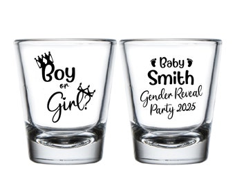 Boy Or Girl Shot Glasses, Customized Gender Reveal Shot Glass, Custom Gender Reveal Shot Glass, Boy Or Girl Gender Reveal Shot Glasses (393)