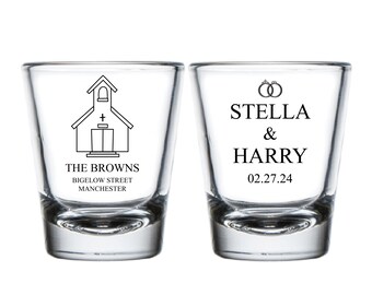 Customized Wedding Shot Glasses as Favors, Beverages Shot Glasses,  Wedding Shot Glasses, Personalized Wedding Cocktail Shot Glasses (305)