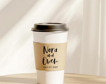 Customized Coffee Cup Sleeve Wedding Favors, Customized Coffee Cup Sleeve Wedding Keepsake, Wedding Coffee Cup Sleeves, Wedding Favors (413)
