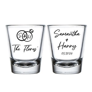 Personalized Wedding Shot Glasses, Shot Glasses as Favors, Customized Shot Glasses as Favors for Wedding, Custom Shot Glasses as Favor (312)