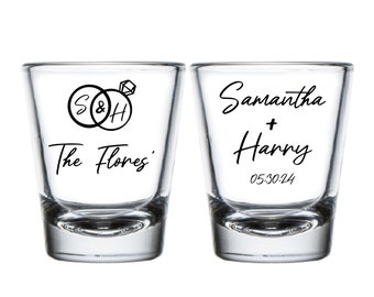 Personalized Wedding Shot Glasses, Shot Glasses as Favors, Customized Shot Glasses as Favors for Wedding, Custom Shot Glasses as Favor (312)