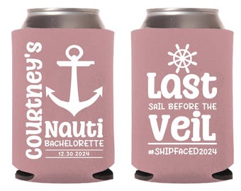 Last Sail before the Veil, Nauti Bachelorette Can Cooler, Free Shipping, Custom Bachelorette Party Can Coolers, bachelorette Party gift (18)