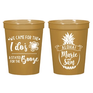 Wedding Stadium Cups, Plastic Stadium Wedding Cups, Custom Wedding Stadium Cups, Wedding Party Stadium Cups, Wedding Party Cups (120)