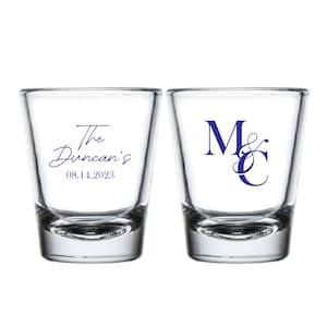 Custom Wedding Shot Glasses, Personalized Shot Glasses for Weddings, Custom Wedding Shot Glass Favors, Custom Shot Glass Wedding Favor (319)
