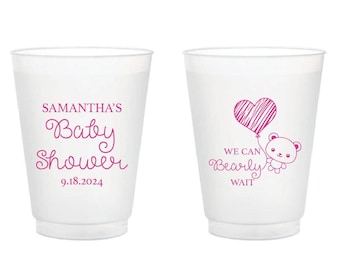 Baby Shower Frosted Cups, Personalized Frosted Cups Favor, Personalized Baby Shower Plastic Cup Favors, Custom Baby Shower Frosted Cup (371)