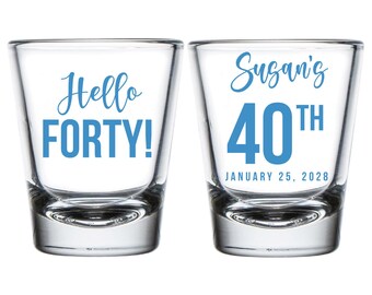 Personalized Birthday Shot Glass Favors, Personalized Party Favor For Birthday, Shot Glasses For 40Th, 30Th, 50Th, 60Th Birthday Favor (366)