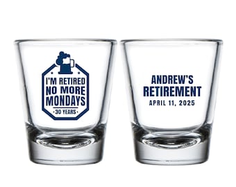 Shot Glass Favors For Retirement Party, Retirement Party Shot Glass Favors, Customized Retirement Party Favor, Retirement Shot Glasses (368)