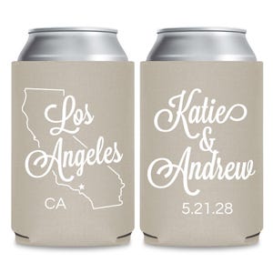 State Map Wedding Can Coolers, Can Coolers for Weddings, Can Coolers as Wedding Favors, Custom Wedding Beer Huggers, Can Cooler Favors (148)