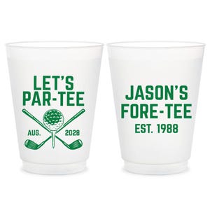 Let&#39;s Par-Tee Golf Birthday Frosted Cups, Customized 40th Birthday Frosted Cups, Fore-Tee Golf Birthday Frosted Cup, Frosted Cup Favor (426)
