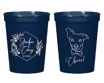 Custom Pet Wedding Stadium Cups, Personalized Pet Wedding Stadium Cups, Stadium Cups Wedding Favors, Custom Stadium Cup Wedding Favors (315)