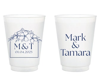 Personalized Wedding Frosted Cups, Custom Wedding Reception Frosted Cups, Personalized Wedding Frosted Cups Favors, Custom Frosted Cup (380)