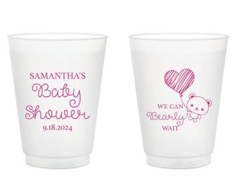 Baby Shower Frosted Cups, Personalized Frosted Cups Favor, Personalized Baby Shower Plastic Cup Favors, Custom Baby Shower Frosted Cup (371)