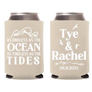 As Endless As The Ocean Can Coolers - Custom Wedding Can Coolers - Personalized Can Coolers - Wedding Favors- Wedding (81)