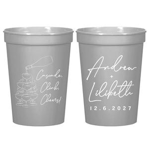 Cascade Clink Cheers Stadium Cup, Personalized Wedding Stadium Cups, Custom Stadium Cup Favor for Guests, Custom Stadium Cups as Favor (421)