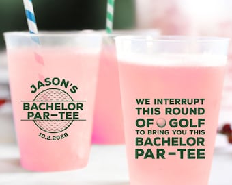 Bachelor Par-Tee Frosted Cup Favor, Custom Bachelor Party Frosted Cup Favor, Personalized Bachelor Party Plastic Cup, Golf Party Favor (236)