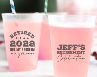 Men's Retirement Frosted Cups, Personalized Retirement Frosted Cups, Retirement Frosted Cup Gift For Men, Retirement Frosted Cup Favor (258)