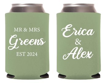Customized Wedding Beer Hugger as Favors, Personalized Can Cooler as Wedding Favors, Personalized Wedding Can Coolers Favors and Gifts (308)
