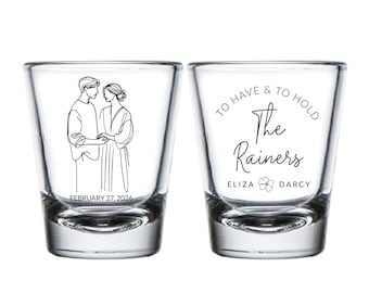 Personalized Wedding Shot Glasses, Wedding Photo Shot Glass Favors, Custom Photo Shot Glass Wedding Favor, Customized Shot Glass Favor (417)