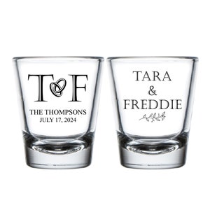 Custom Wedding Shot Glasses, Customized Shot Glasses as Favors, Personalized Shot Glass Wedding Favor, Shot Glass as Favors and Gifts (313)