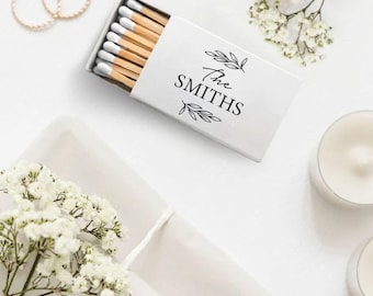 Personalized Wedding Matchboxes, Customized Matchbox Favors, Custom Matchboxes Memorable Keepsakes, Customized White Head Match Favors (170)