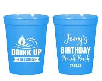 Custom Birthday Favors, 16Oz Personalized Cups, Custom Birthday Cups, Stadium Cups, Birthday Party Plastic Cups, Birthday Plastic Cups (365)